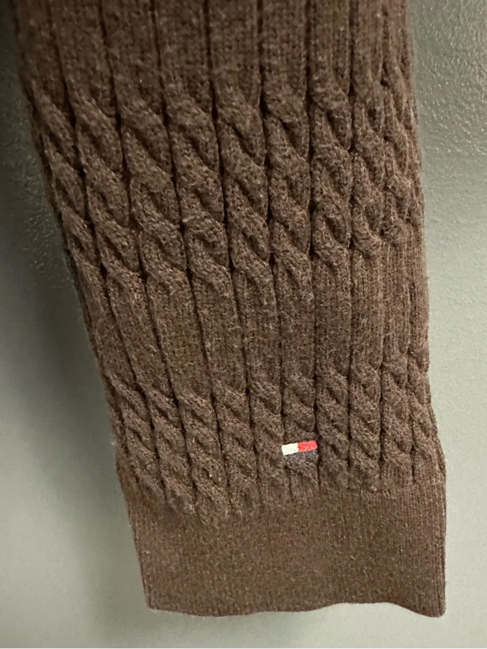 Tommy Hilfiger Women's Dark Brown Cable Turtleneck Sweater - Picture 7 of 9